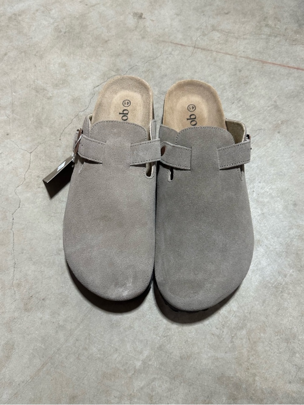 Qomfort Suede Slip-On Clog for Women - Taupe/Gray